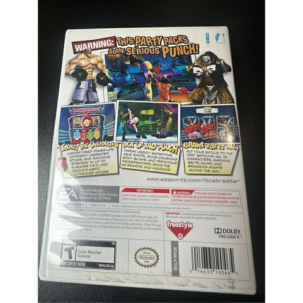 Nintendo Wii Facebreaker K.O. Party video game complete with manual